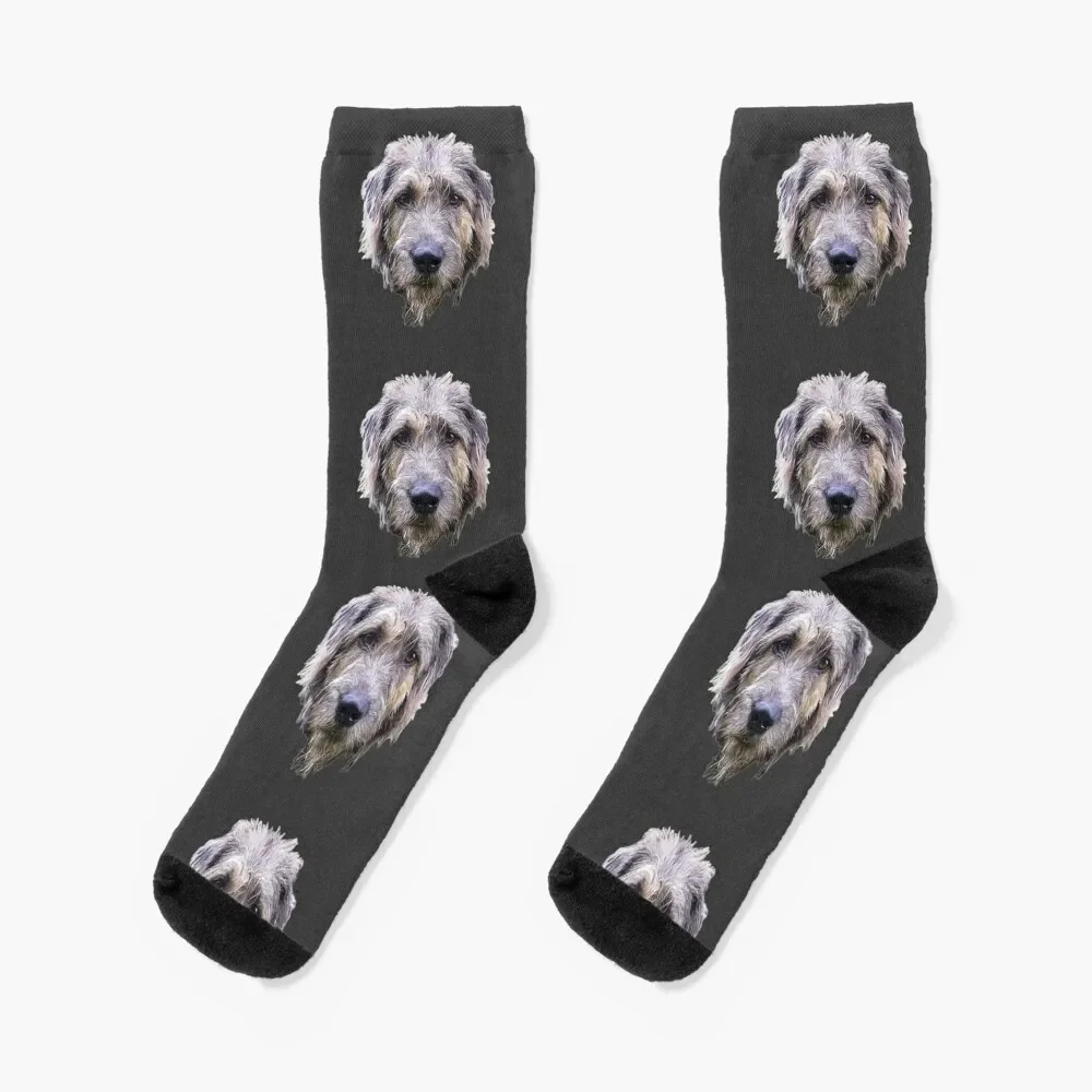Irish Wolfhound Dog Art Socks Novelties ankle Mens Socks Women's
