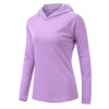Women's UPF 50+ Long Sleeve Casual Hoodie Shirts, Rash Guard Solid Color Tops Lightweight Breathable Pullover Outdoor Sports 6