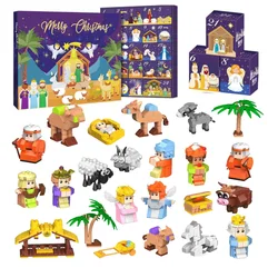 Festive 24 - Day Advent Calendar Gift Box with Christmas Tree Bricks - Ideal Holiday Surprise for As show (28AB)