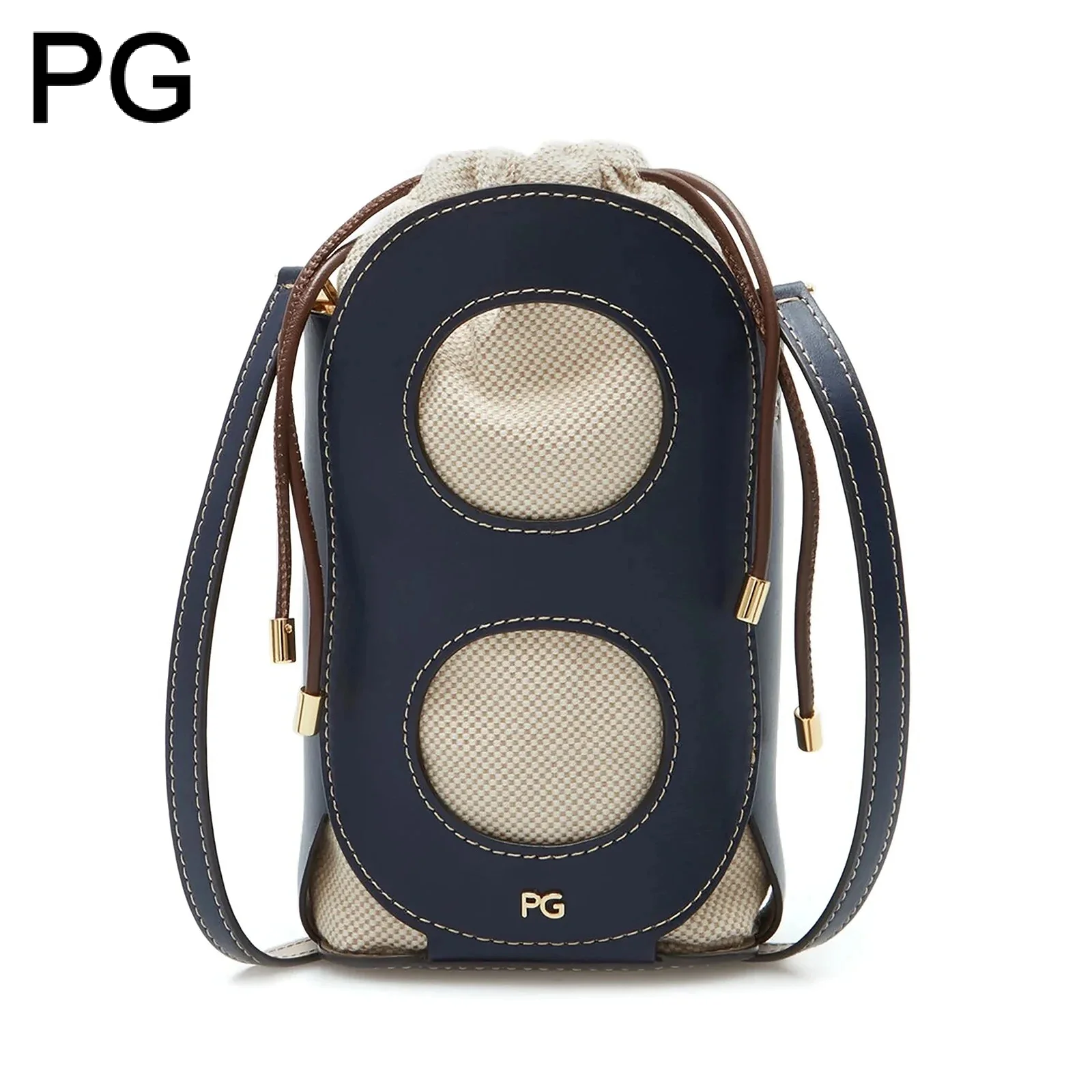 PG Lady Shoulder Bag Hollowed Out Drawstring Design Retro Versatile High End Exquisite Fashionable Commuting Daily Crossbody Bag