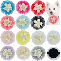 50/100pcs Flower-Collar  Dog Flower Collar Remove Dog Bowtie Collar Accessories Dogs Pets Bow Ties Collar For Small-Large Dogs 1