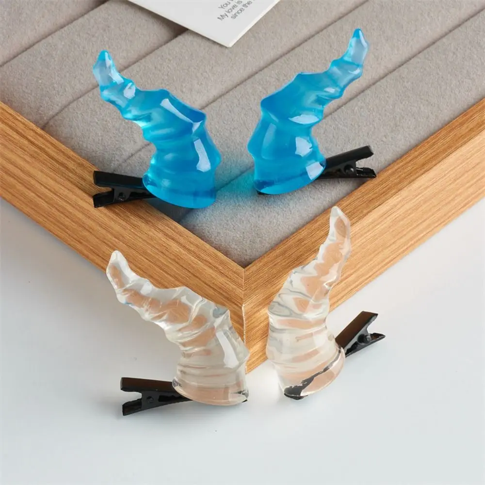 Gothic Devil Horn Hairpin Hair Clip Hairband Halloween Headband Creatively Duckbills Braids Halloween Hair Hoop