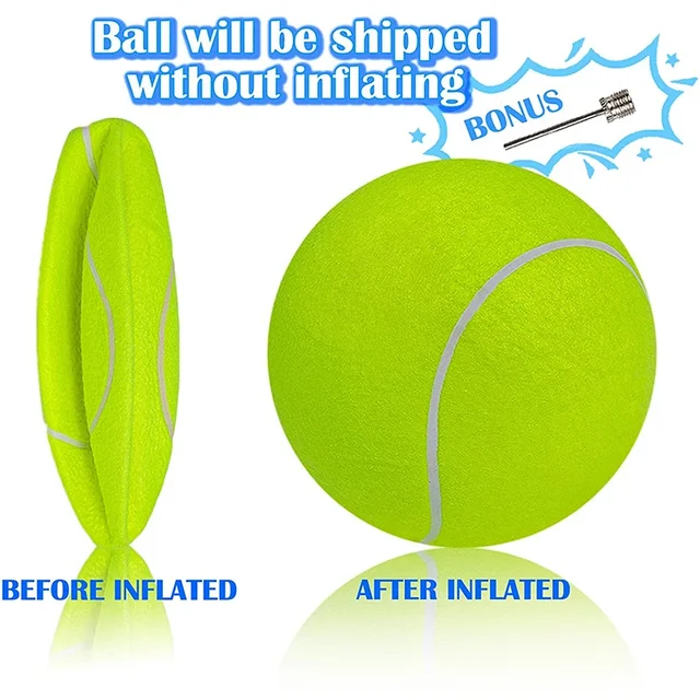 24cm Dog Chew Toys Tennis Ball Large Pet Toys Funny Outdoor Sports Dog Ball Gift with Inflating Needles Dog Toys for Large Dogs 5