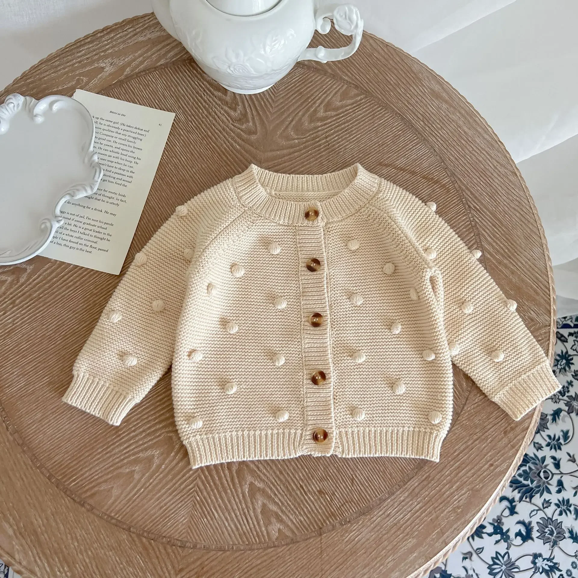 Baby Knitting Sweater Cardigan 0-3 Years Old Autumn Infant Toddlers Clothing Boys Girls Baby Solid Color Sweater Cotton Top
