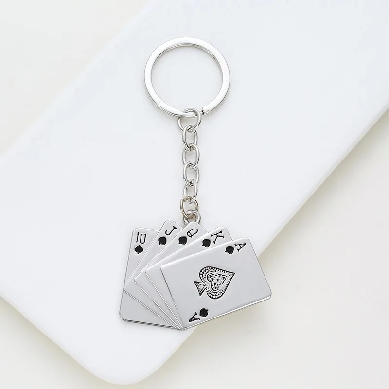 Kreativer Poker-Enthusiasten, Mini-Schlüsselanhänger aus Metall, niedlicher Schlüsselanhänger, Spielkarten-Anhänger, Schlüsselanhänger, Zubehör, personalisierter Schlüsselanhänger, Geschenk für Liebhaber – Detail 9