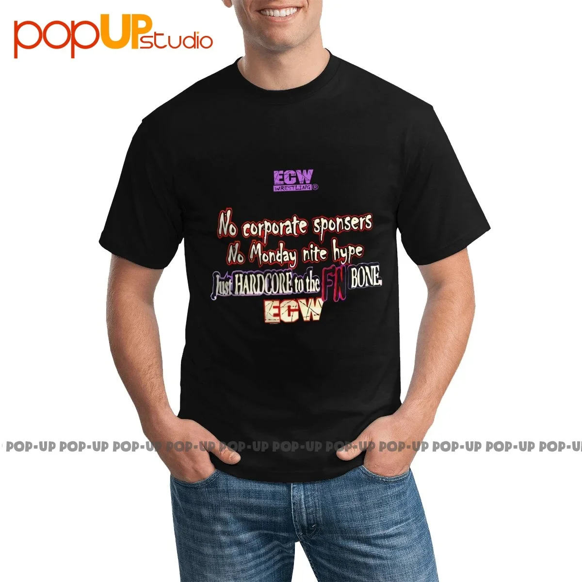 Vtg Ecw Hardcore Wrestling Anni '90 P-282 T-Shirt Divertente Naturale Best Seller Tee Shirt