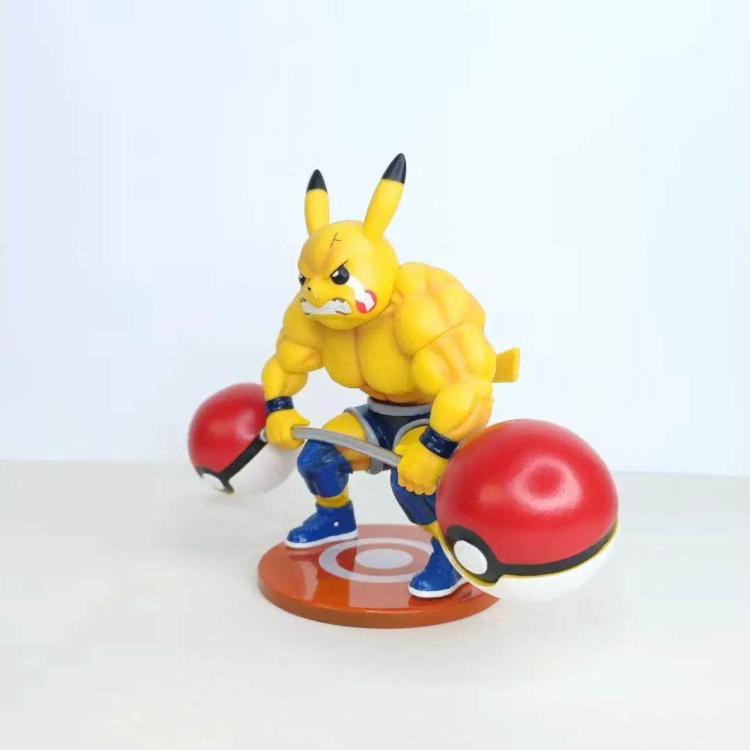 Pokemon Pikachu Anime Figure Cosplay Muscle Man Funny Creative