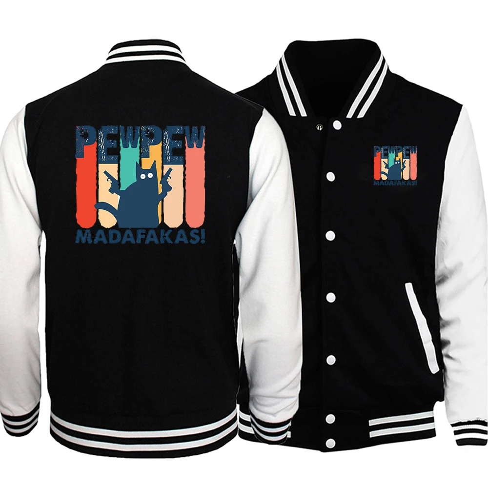 thumbnail image 1 of Ropa de diseño divertido Cat Pew Pew Madafakas para mujer, chaquetas nuevas de otoño, traje de vuelo de cuello redondo Harajuku, chándal de moda Hop Hop, 1 of 5