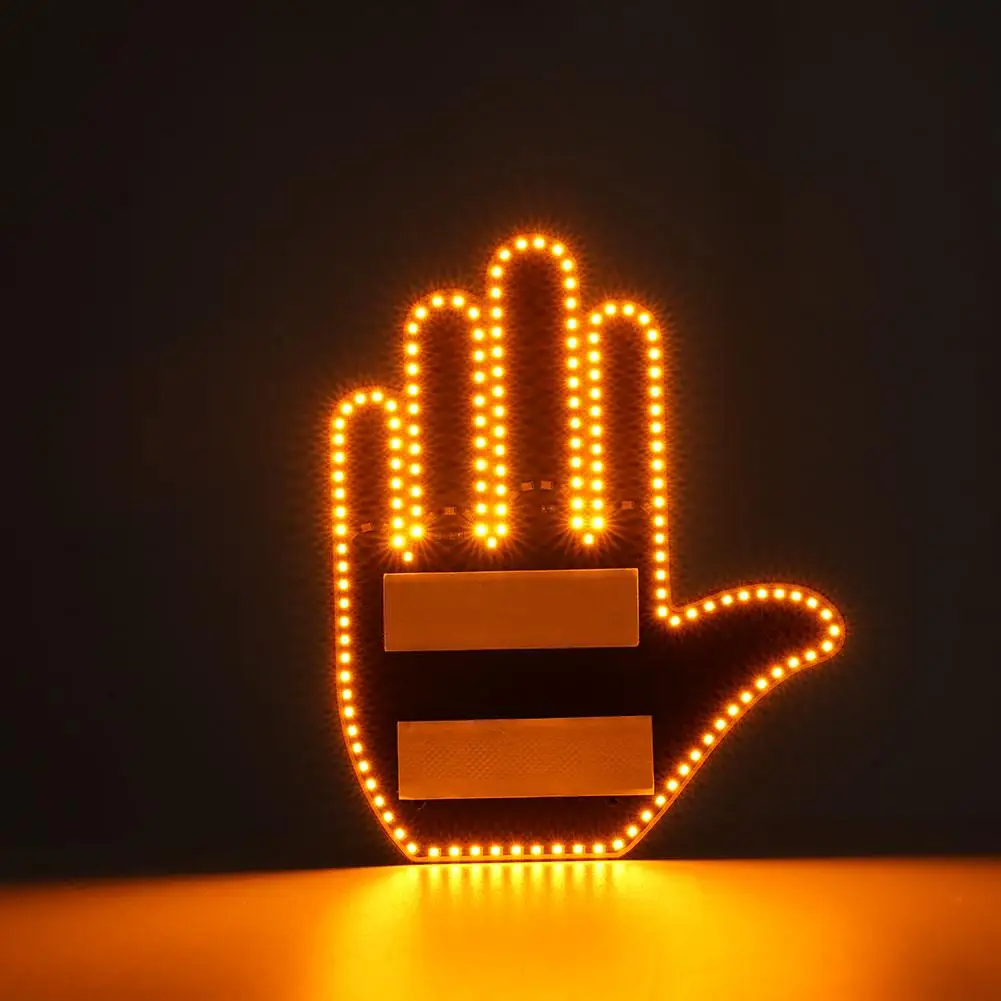 Funny Car Finger Light with Remote Road Rage Signs Middle Gesture