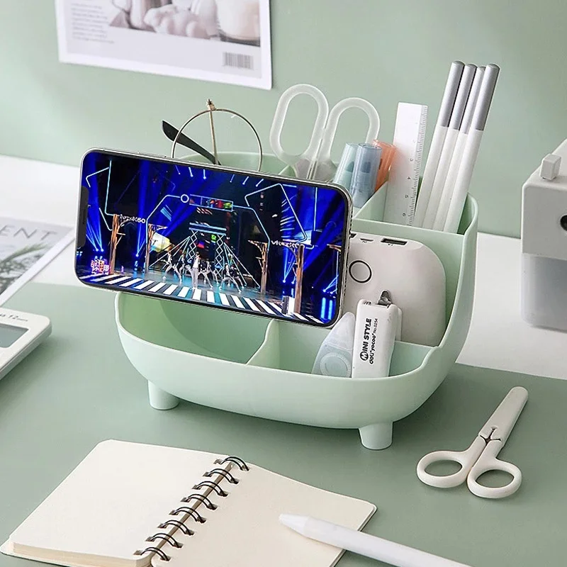 Pen Holder Desktop Storage Box Multifunctional Desk Organizer For Makeups Pencils