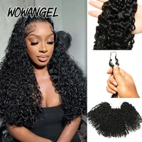 Crochet de plumes bouclées birmane pour tressage pré-séparé Invisible sans nœuds Extensions de cheveux 100% humains pour les femmes 3