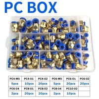 Boxed PC Series 4mm 6mm 8mm 10mm 12mm Air Joint Connectors Hose Tube Pneumatic Fittings 1/4 1/8 Push in Quick Release Couplings 3