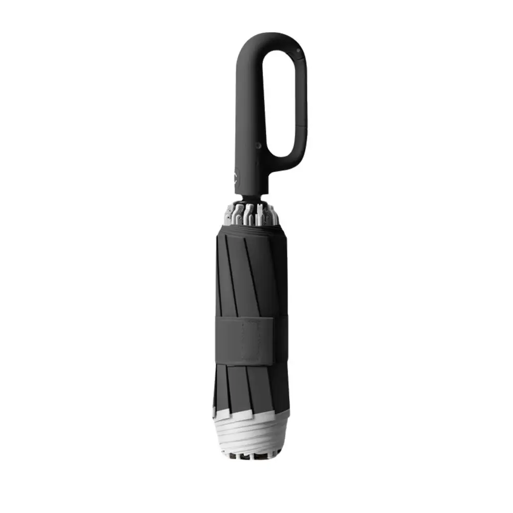 Fully Automatic Reverse Folding Umbrella With Windproof Reflective Stripe UV Umbrellas For Men Women Carabiner 2 In1 Sunsha E6K6