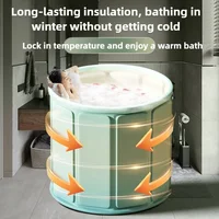 Portable Foldable Bathtub Adult Full Body Bath Bucket Installation-free Cotton Bath Bucket Household Children's Bath Bucket 1