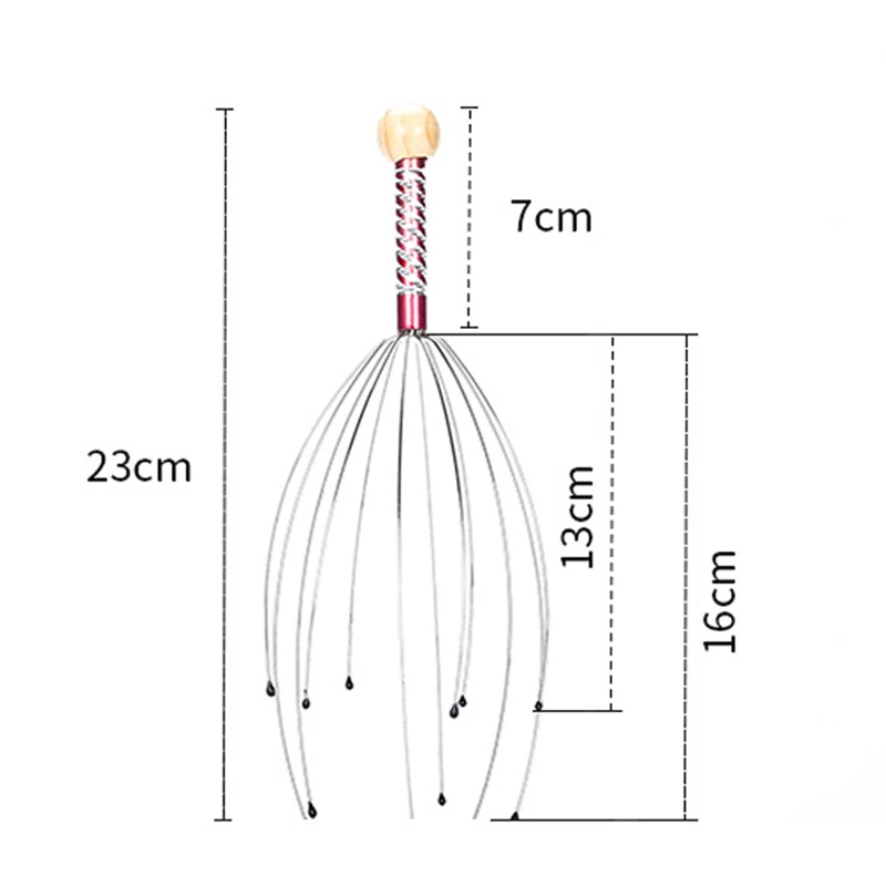 1PC Octopus Head Scalp Relaxation Massage Pain Relief Body Massager Stress Release Relaxing Claw Metal Massager Device Unisex scalp massager