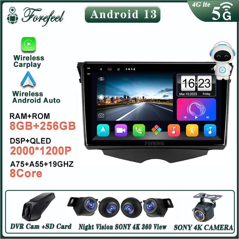 Radio Stereo Head Unit Android 13 For Hyundai Veloster FS 2011 - 2017 Multimedia Navigation DVD NO 2DIN Carplay Car Player GPS