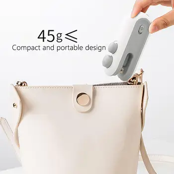 Mini Sealing Machine Portable Magnetic Mini Bag Sealer with Cutter Rechargeable Snacks Food Vacuum Heat Sealing Machine Resealer 2