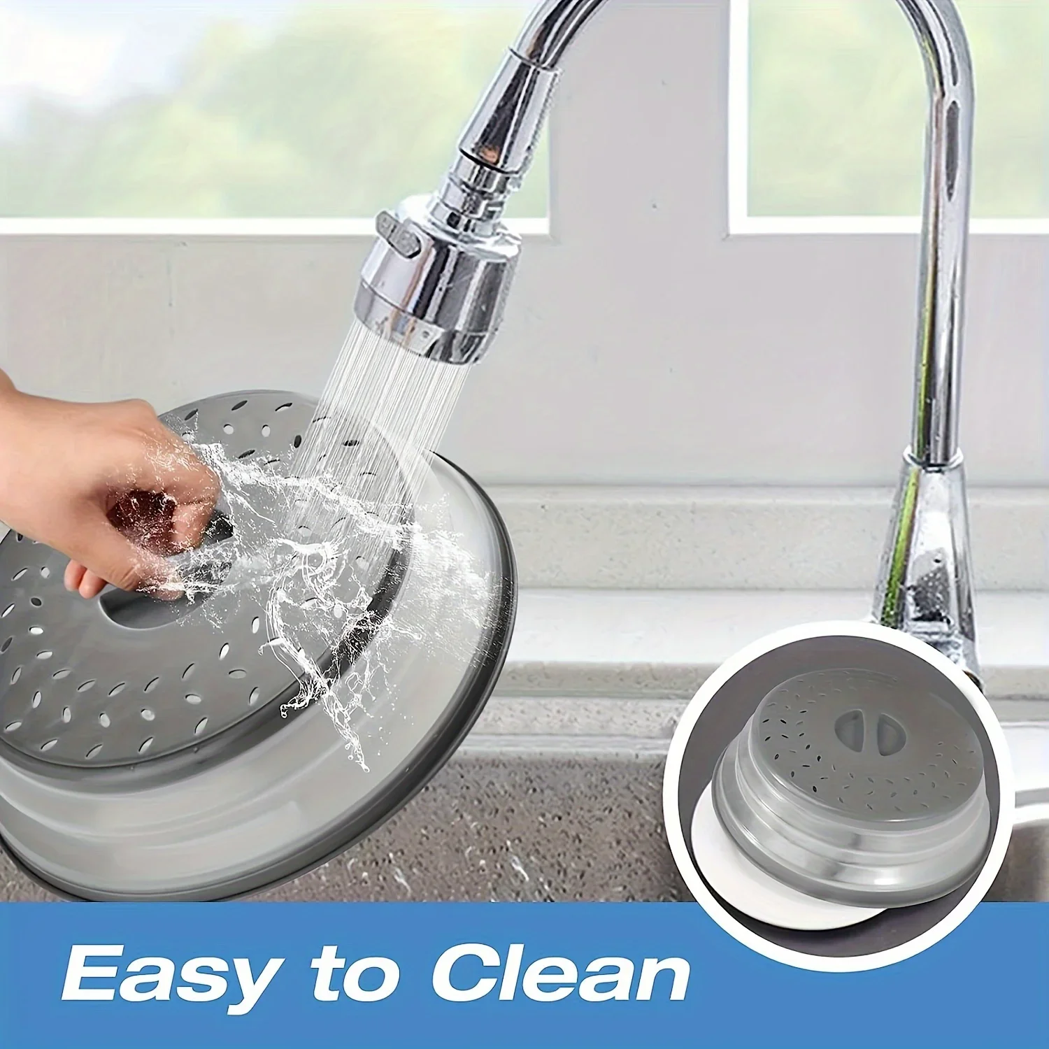 Collapsible Microwave Splatter Cover Multifunctional Food Cover Drain Basket Heating Splash-proof Kitchen Accessories