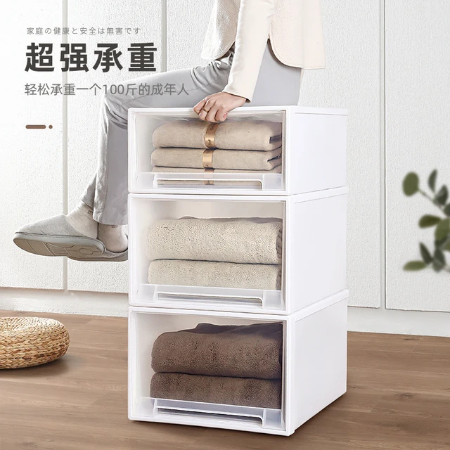 Transparent Stackable Drawer Storage Nordic Desktop Box Cabinet Closet  Organizer Household Wardrobe Home Storage Organization - AliExpress