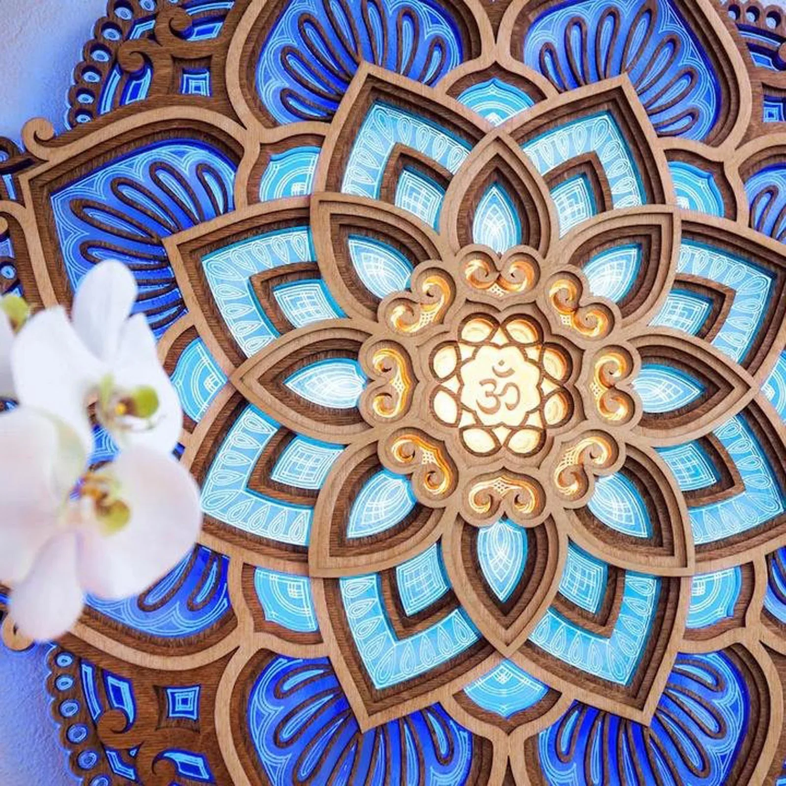 Mandala Yoga Room Night Light LED Home Decoration Ornaments