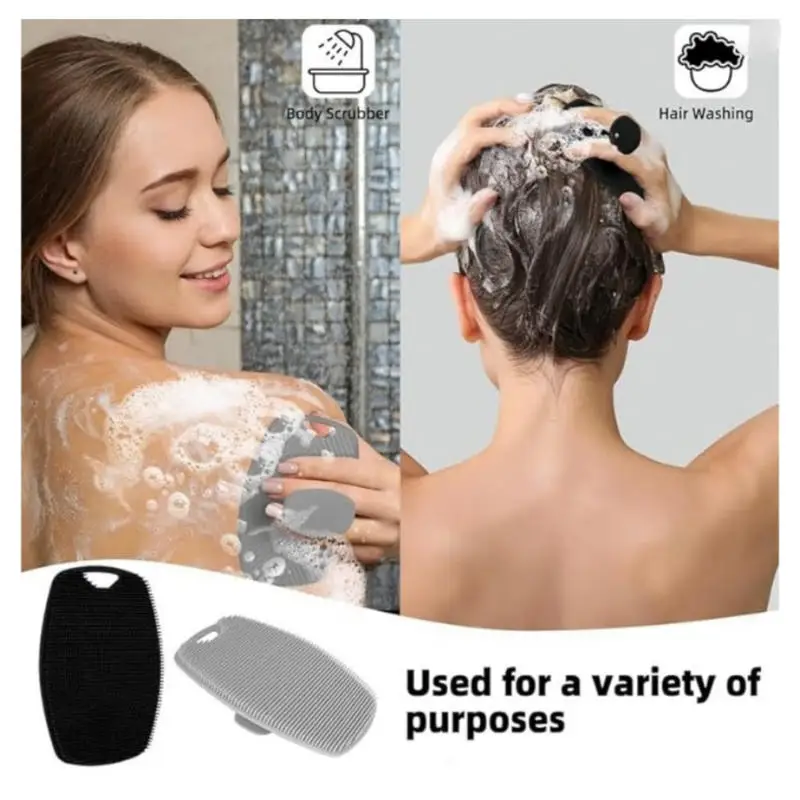 Description Picture 5 of item1/5pc Soft Silicone Exfoliating Brush Cleanser Manual Body Cleansing Body Care Scrubber Shower Gentle Massage Bath Brush For Men