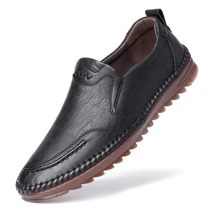 Spring autumn New Men's Daily Casual genuine leather Shoes Men's Hand Sewing Soft Sole Casual Shoes C570
