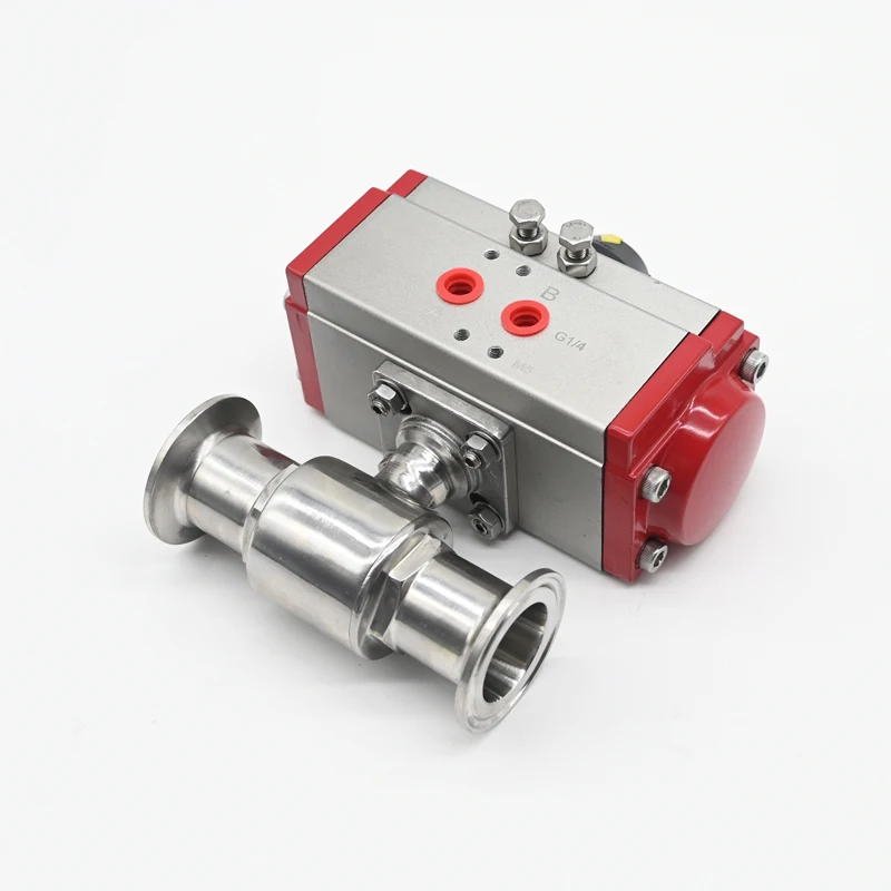 JTAIV DN15-DN100 Pneumatic sanitary quick-fit 2 way stainless steel pneumatic actuator Pneumatic Quick Install Ball Valves