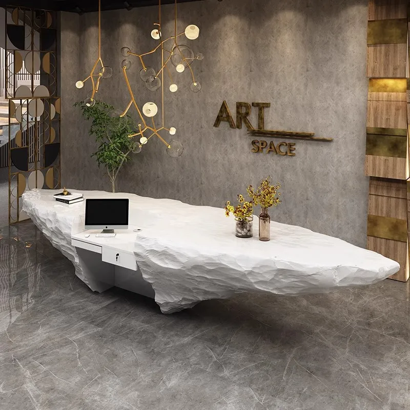 Luxury Front Desk Reception Desks Checkout Counter Cash Register Reception Desks Italian Design Office Furniture Receptie LLRD