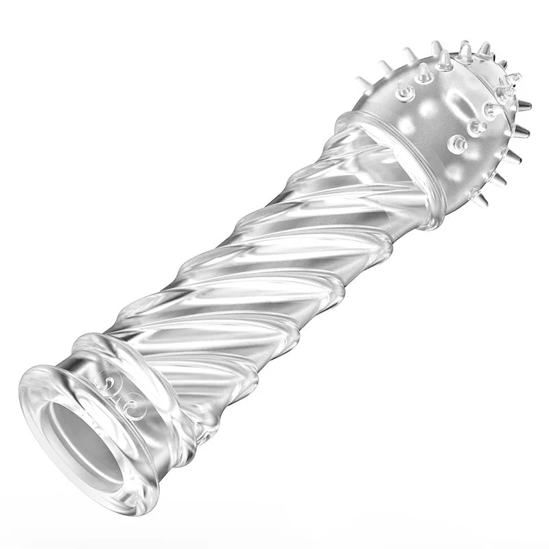 Sex Toys Transparent Penis Sleeve Reusable Condom Delay Ejaculation Male Penis Enlargement Dildos Extender Sex Toys for Men 2 Types