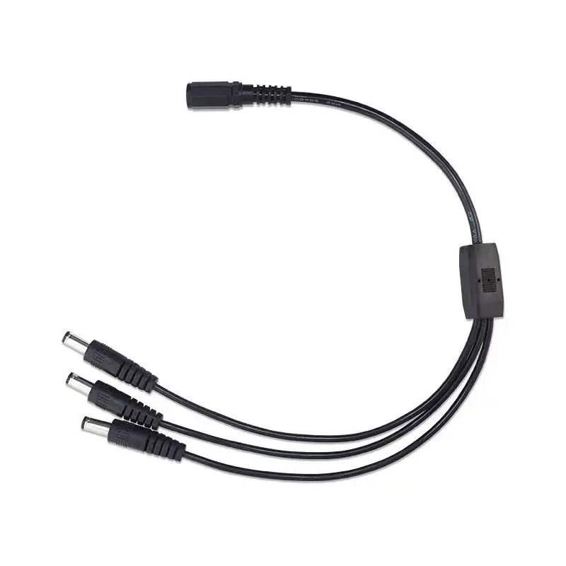 

One In Three DC5.5 * 2.1mm Plug 12V Monitoring Security Power Supply Connection Line, One Female And Three Male DC5521
