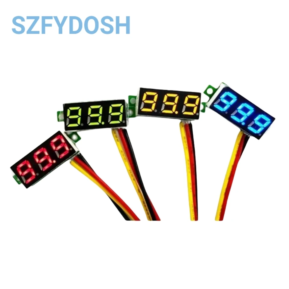 0.28 Inch 2.5V-40V Mini Digital Voltmeter Voltage Tester Meter Red/Blue/yellow/green LED Screen Electronic Parts Accessories 1