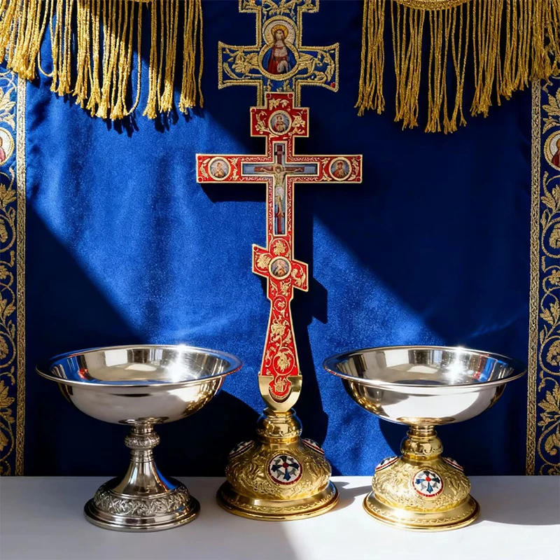 Neues Orthodoxes Kreuz-Ornament, Handgefertigtes Sakriles Dekor für Gläubige Christen, Heim-Gebets-Display, Glaubensgeschenk – Detail 9