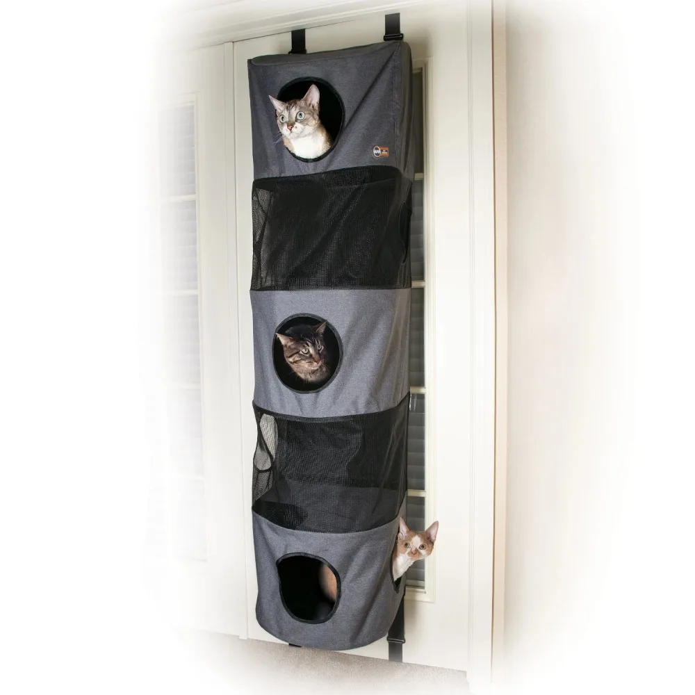 

Cat Tree Apartment Multi Story Elegant Gray 5-story High Rise Cat Tree