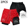 New Custom Compression Shorts Men Gym Athletic Pants Your Logo Fitness Personalized Double Layer Quick Dry 2 In 1 Sports Shorts 5