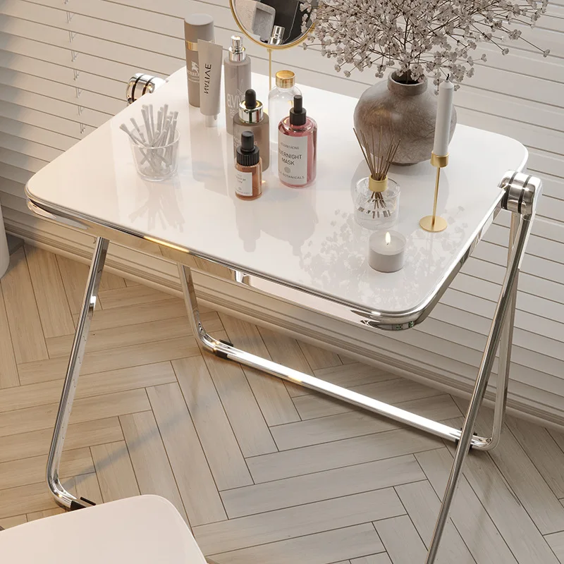 Transparent Acrylic Folding Table, Portable Office, Study Desk, Bedroom Home Desk
