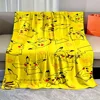 Pokemon Cartoon Anime Flannel yellow Blanket Pikachu Figures Home Sofa Lunch Break Blankets Children Student Christmas Kid Gift 1