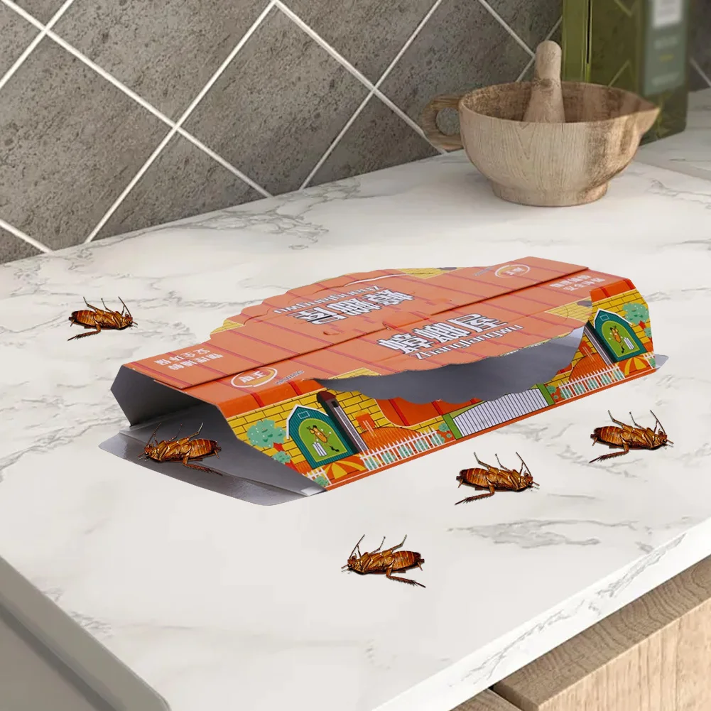 10er-Pack Köderklebefallen, klebrige Köder-Kakerlakenfallen, Kakerlakenvernichter, selbstklebende Klebefallen für den Innenbereich, für Kakerlaken, Insekten – Detail 7