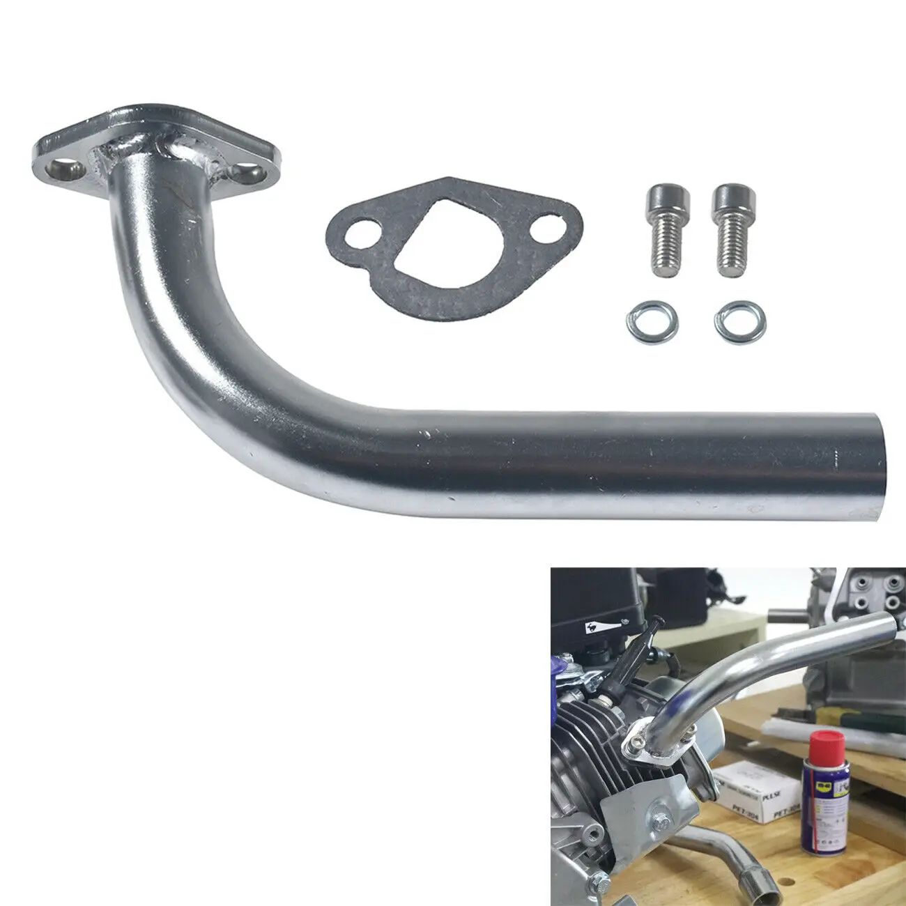 Karting 212cc Exhaust Pipe Fit For Predator 212cc Honda GX160 GX200 Go