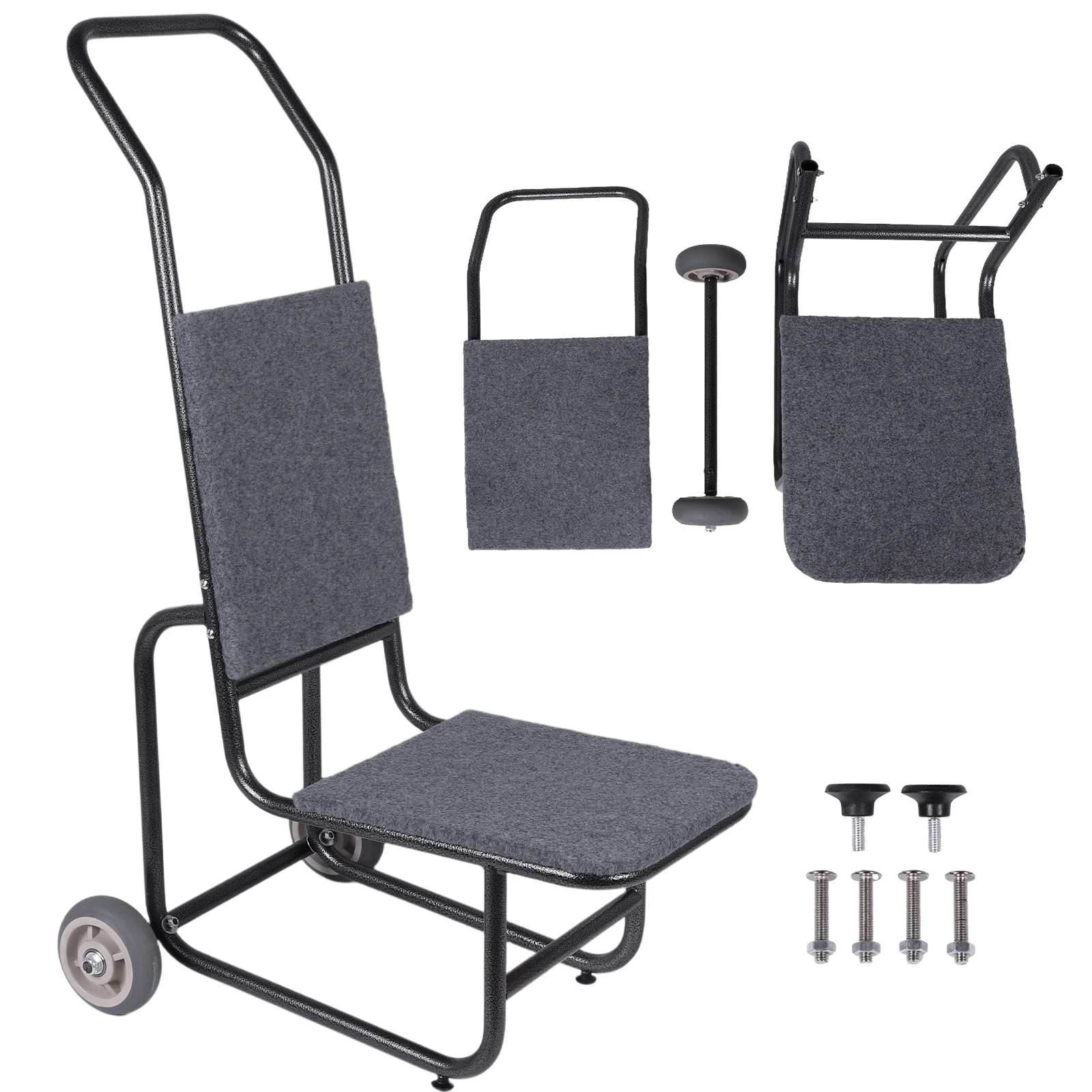Stacking Chair Dollies Multifunctional Thickened Chairs Transporter Wear Resist Metal Pull Cart for Party Event Activities