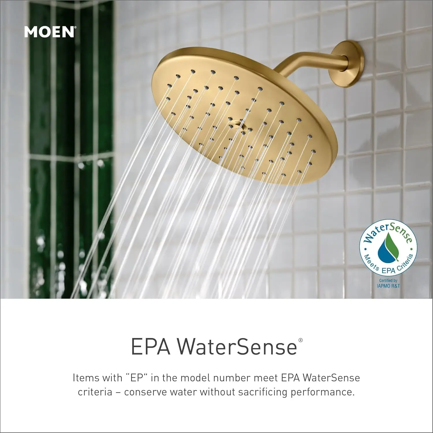 Brushed Gold Eco-Performance Posi-Temp Pressure Balancing Modern Tub and Shower Trim Kit Featuring Shower Head Lever Handle