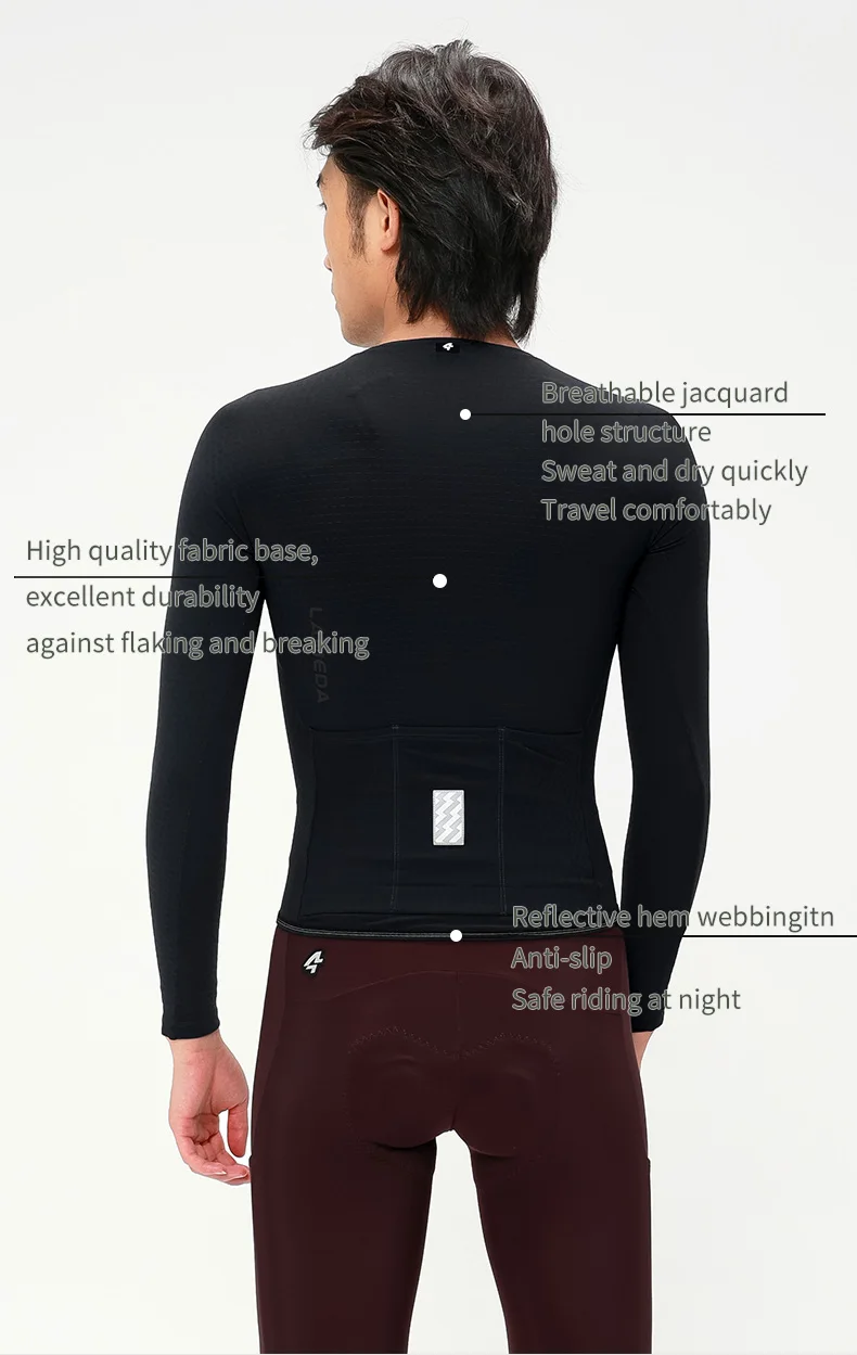 LAMEDA Herren-Winter-Thermo-Fleece-Radtrikot, langärmelig, warm, weich, gebürstet, atmungsaktiv, Rennrad, MTB-Kleidung – Detail 6