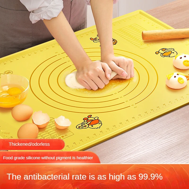 Zackoo Silicone Pastry Boards Food Grade Thickened Silicone Mat Antibacterial Odorless Thickened Kneading Rolling Backing Pad