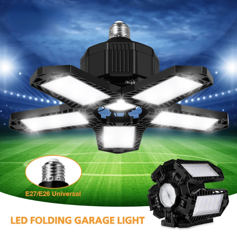 

Led Bulb Plane Light E26/E27 Lampada 5 Fan Blade Panels Deformable Lights Lamp Bulbs Folding Lamps for Warehouse Garage Kitchen