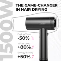 TYMO Hair Dryer with Diffuser for Curly Hair, 1500W Professional High Speed Ionic Blow Dryer with Comb, 110,000RPM Fast Dry 2
