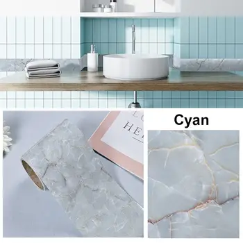 10 M/ม้วนตกแต่งบ้าน Windowsill เอว Line วอลล์เปเปอร์กรอบประตู Marble Grain Wall Border สติกเกอร์ PVC Self - กาว Waveguide Line 8