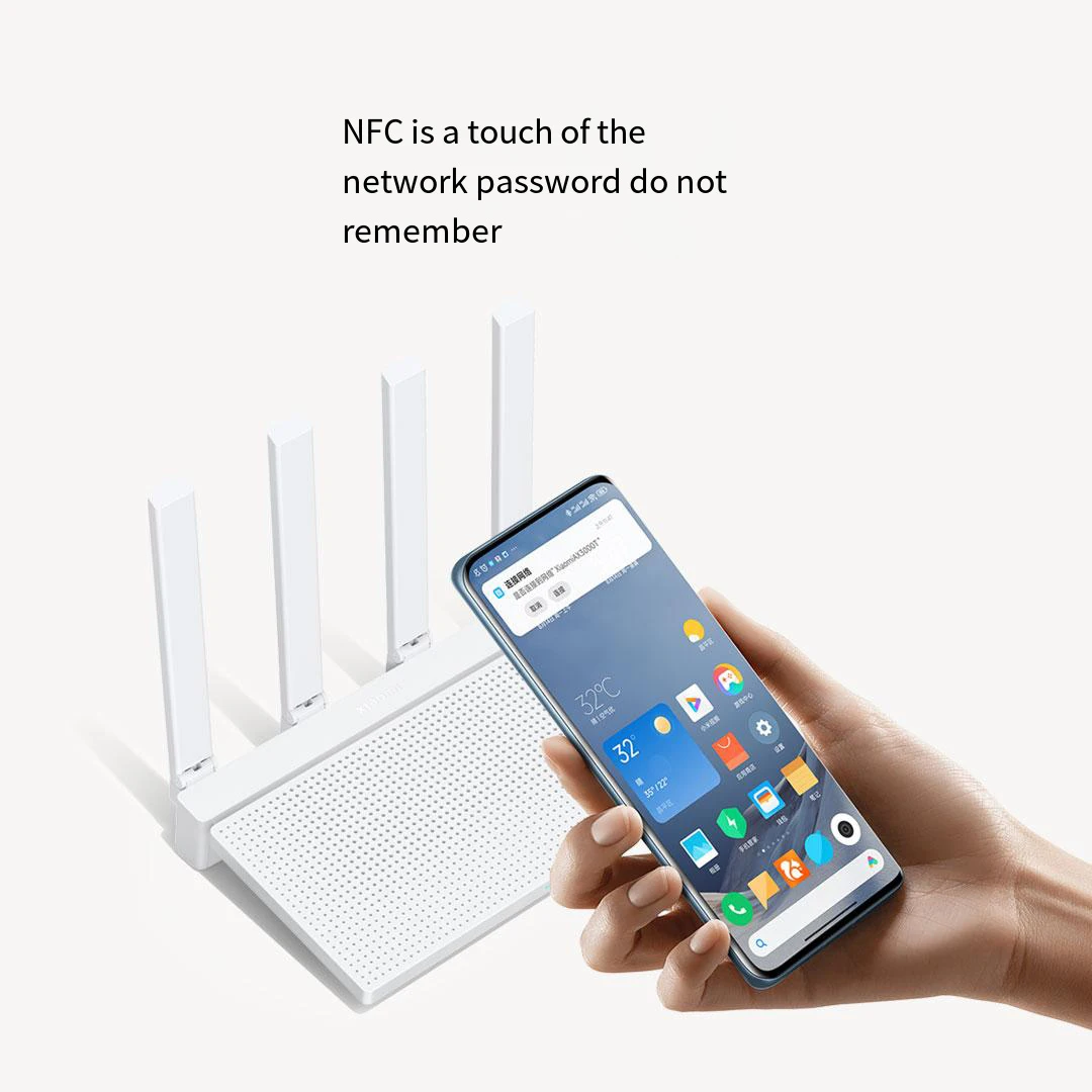 Xiaomi-redmi Ax3000t Router Wi-fi 24 Ghz 5ghz 13 Ghz 2x2 160mhz Lan Led Conexão Nfc Casa Escritório Jogos mi Novo - Imagem 4