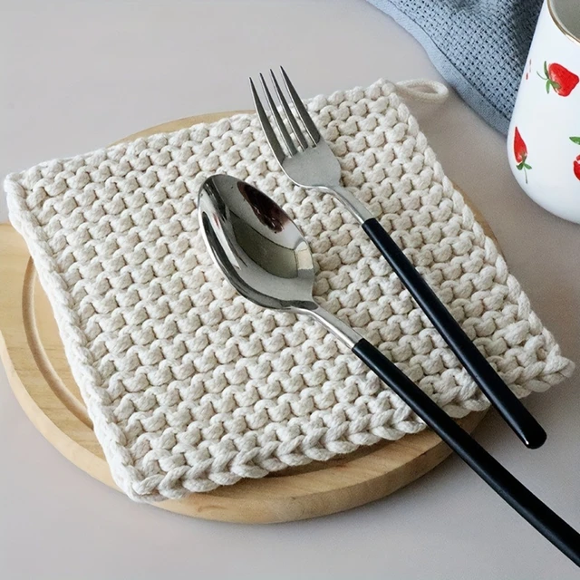 Handmade Knitted Coaster Set 4