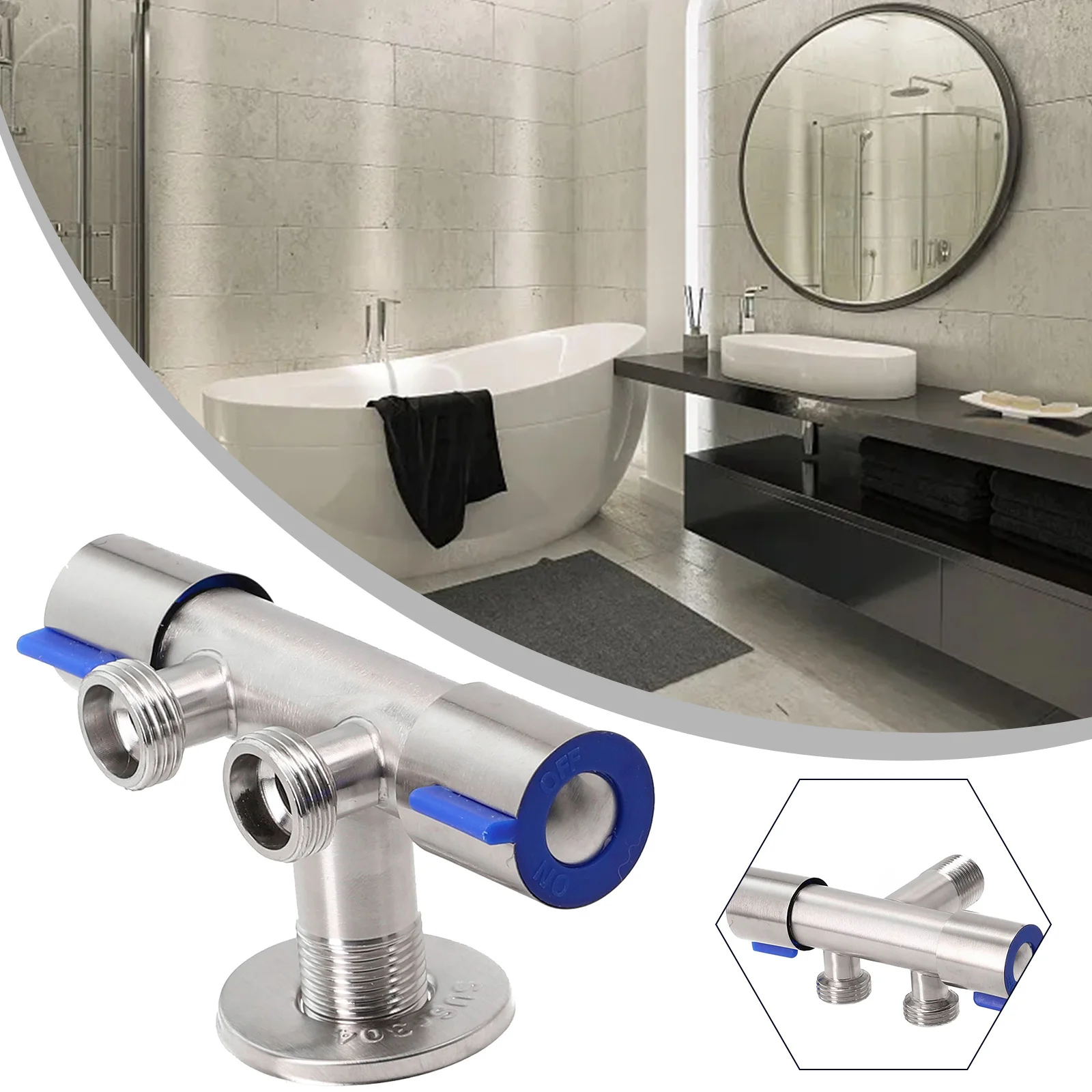 Double Handle Bathrooms Faucet Stainless Steels Cold Water Faucet Bathroom Washing Machine Faucet Triangle Valve Accessories 6