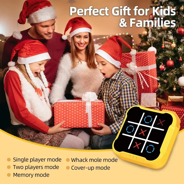 Unisex 3-in-1 Electronic Tic Tac Toe Game Travel Puzzle Toy Infinite Board Portable Memory Learning Game for Kids Adults Ages 3+ 6