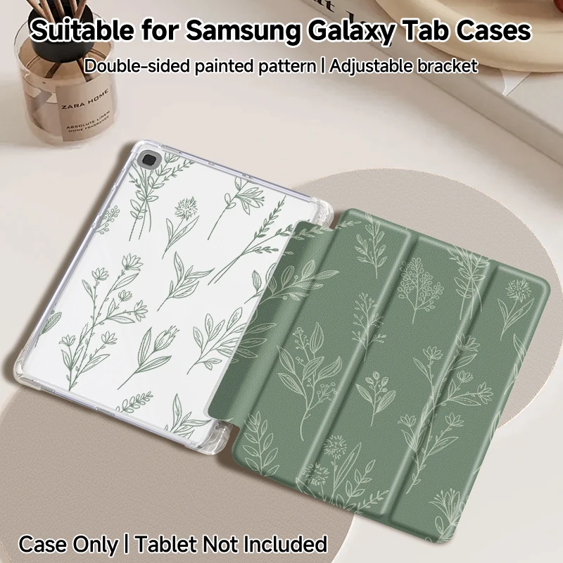 Tri-Fold Double-Sided Painted Tablet Case, 11-12.4 Inch